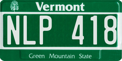 VT license plate NLP418