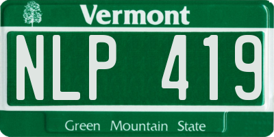 VT license plate NLP419