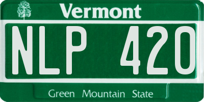 VT license plate NLP420