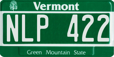 VT license plate NLP422