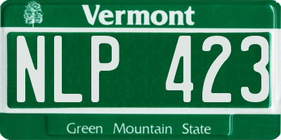 VT license plate NLP423