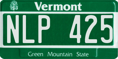 VT license plate NLP425