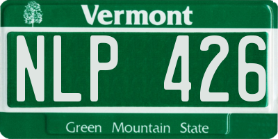 VT license plate NLP426