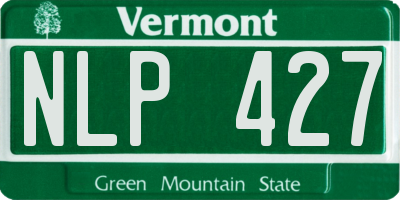 VT license plate NLP427