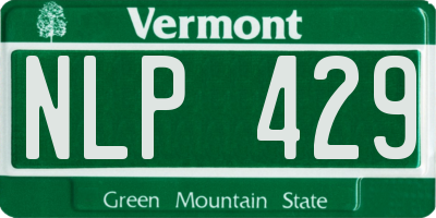 VT license plate NLP429