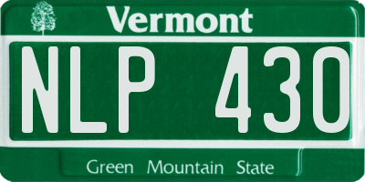 VT license plate NLP430