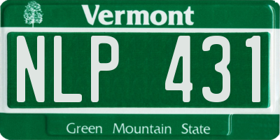 VT license plate NLP431