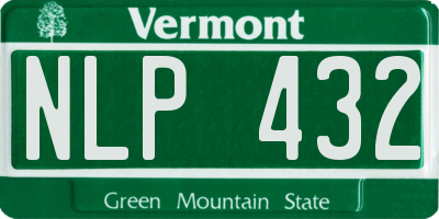 VT license plate NLP432