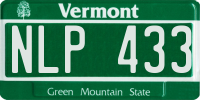 VT license plate NLP433