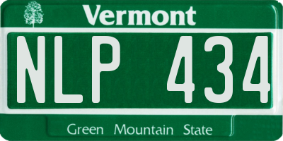 VT license plate NLP434