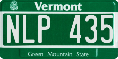 VT license plate NLP435