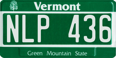 VT license plate NLP436
