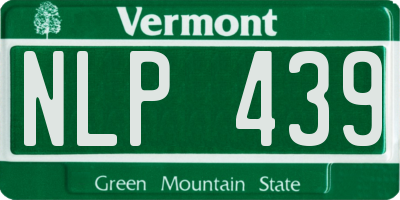 VT license plate NLP439