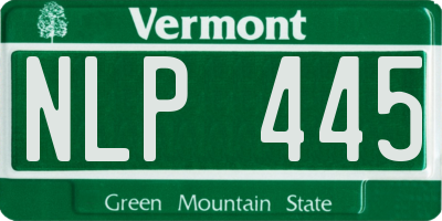 VT license plate NLP445