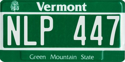 VT license plate NLP447