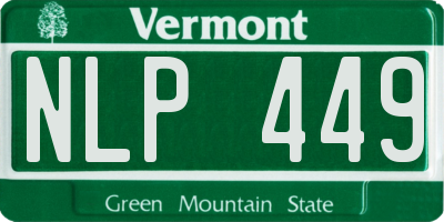 VT license plate NLP449