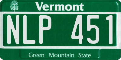 VT license plate NLP451