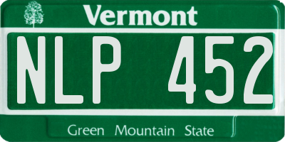 VT license plate NLP452