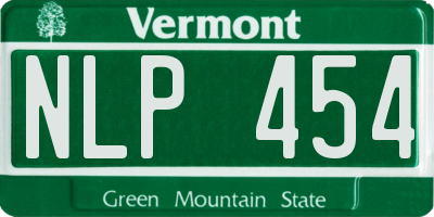 VT license plate NLP454