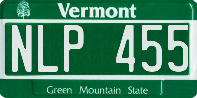 VT license plate NLP455