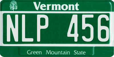 VT license plate NLP456