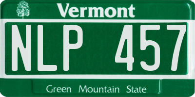 VT license plate NLP457