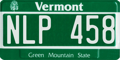 VT license plate NLP458