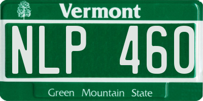 VT license plate NLP460