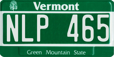 VT license plate NLP465
