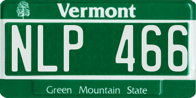 VT license plate NLP466