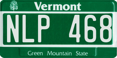 VT license plate NLP468