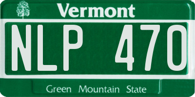 VT license plate NLP470