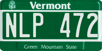 VT license plate NLP472