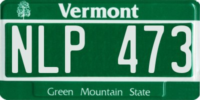 VT license plate NLP473
