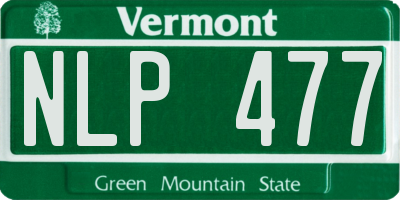 VT license plate NLP477
