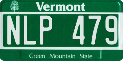 VT license plate NLP479