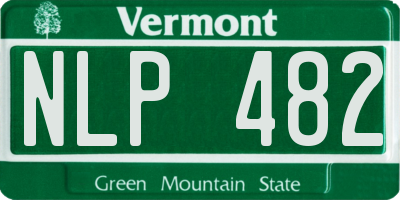 VT license plate NLP482