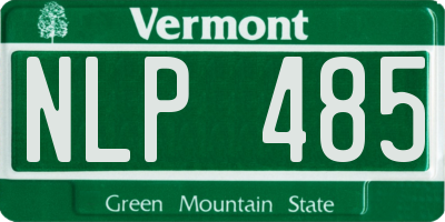 VT license plate NLP485
