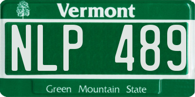 VT license plate NLP489
