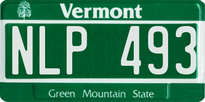 VT license plate NLP493