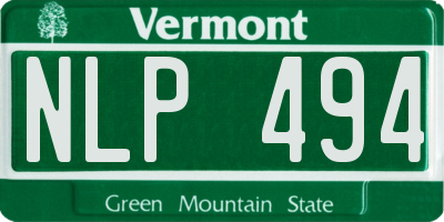 VT license plate NLP494