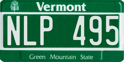 VT license plate NLP495