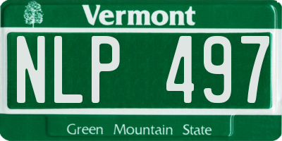 VT license plate NLP497