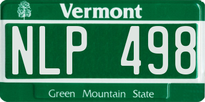 VT license plate NLP498