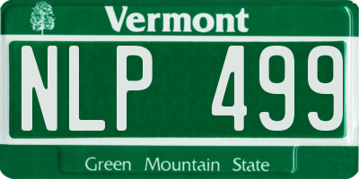VT license plate NLP499