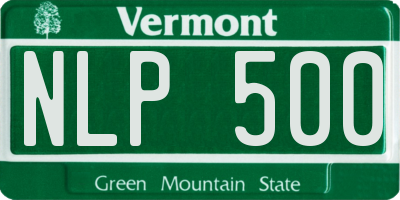 VT license plate NLP500
