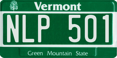 VT license plate NLP501
