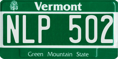 VT license plate NLP502