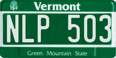 VT license plate NLP503
