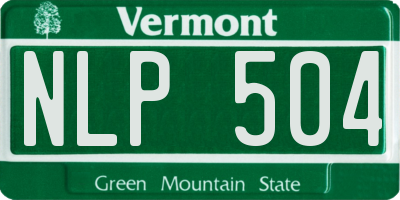 VT license plate NLP504